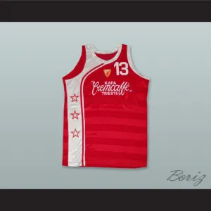 Red Star Belgrade Serbia Yugoslavia 13 Red Basketball Jersey