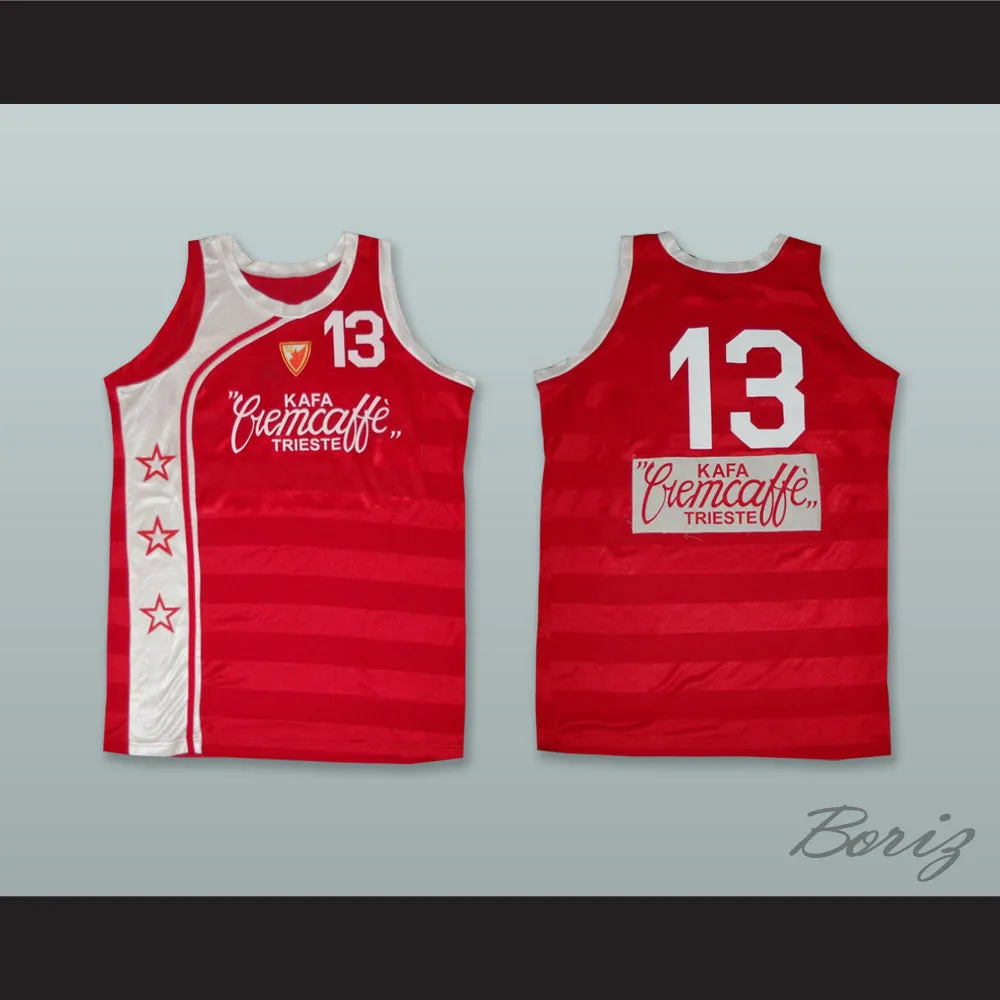 Red Star Belgrade Serbia Yugoslavia 13 Red Basketball Jersey