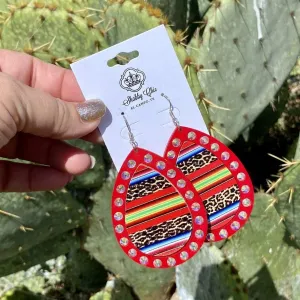 Red with Serape Earrings