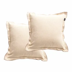 Renee Taylor Campbell Stone washed Yarn-dyed Cushion Twin Pack 50 x 50 Cms Polyester Filled Natural