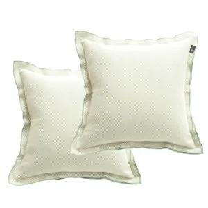 Renee Taylor Campbell Stone washed Yarn-dyed Cushion Twin Pack 50 x 50 Cms Polyester Filled Sage