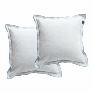 Renee Taylor Campbell Stone washed Yarn-dyed Cushion Twin Pack 50 x 50 Cms Polyester Filled Sky