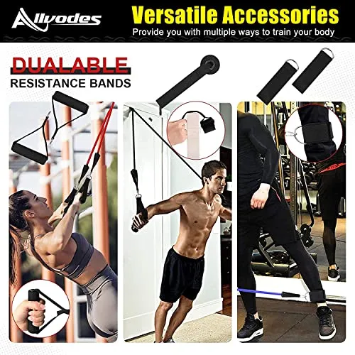 Resistance Bands, Resistance Band Set, Workout Bands, Exercise Bands for Men and Women, Exercise Bands with Door Anchor, Handles, Legs Ankle Straps for Muscle Training, Physical Therapy, Shape Body