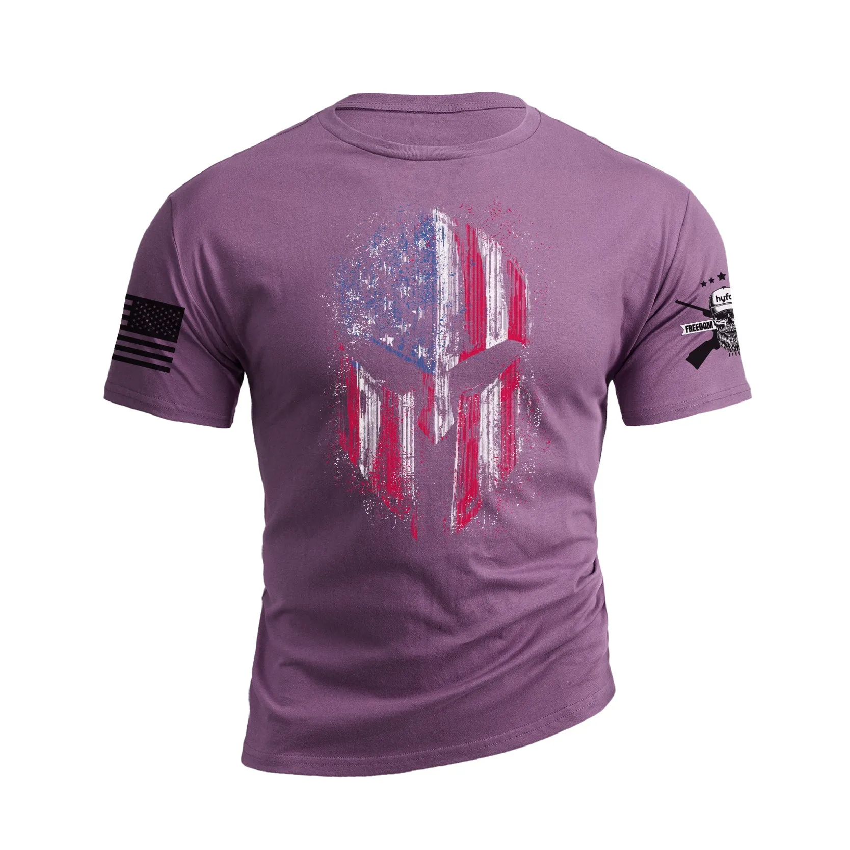 RETRO SPARTAN USA FLAG 100% COTTON GRAPHIC TEE