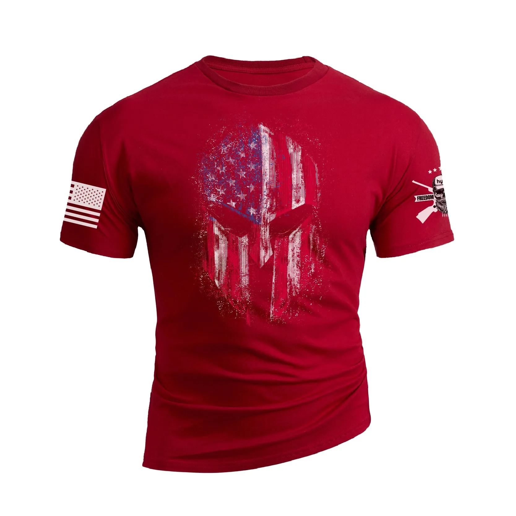 RETRO SPARTAN USA FLAG 100% COTTON GRAPHIC TEE