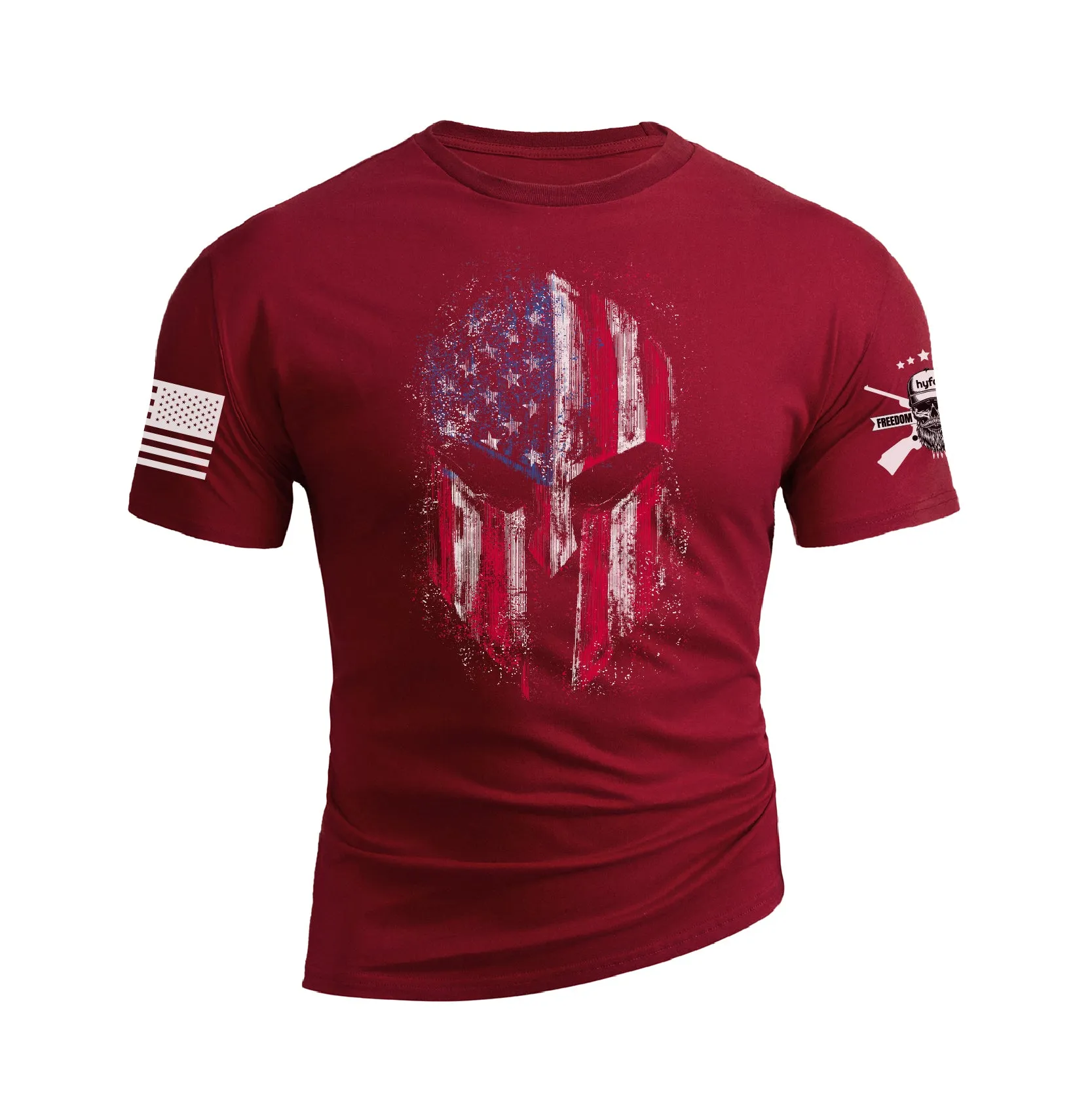 RETRO SPARTAN USA FLAG 100% COTTON GRAPHIC TEE