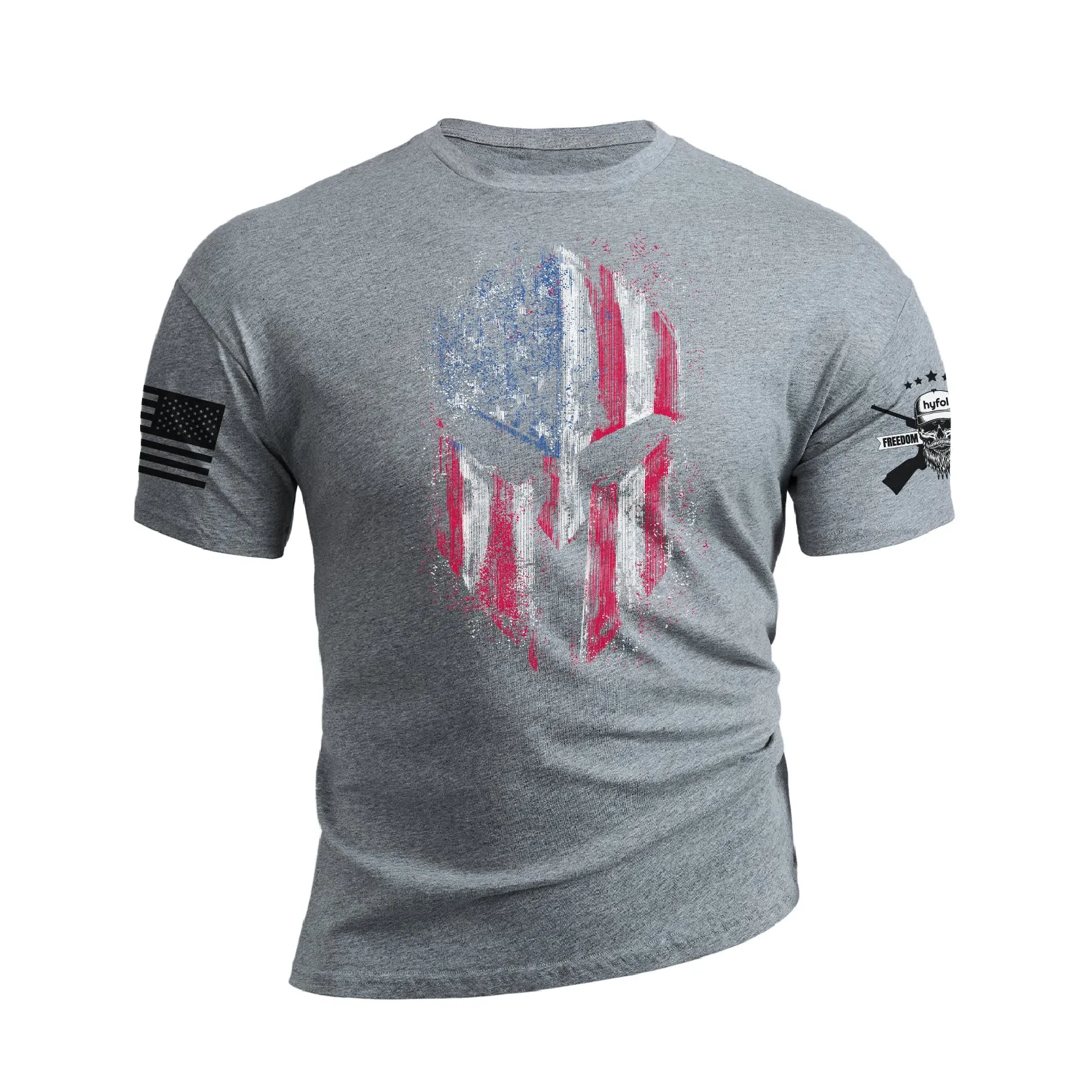 RETRO SPARTAN USA FLAG 100% COTTON GRAPHIC TEE