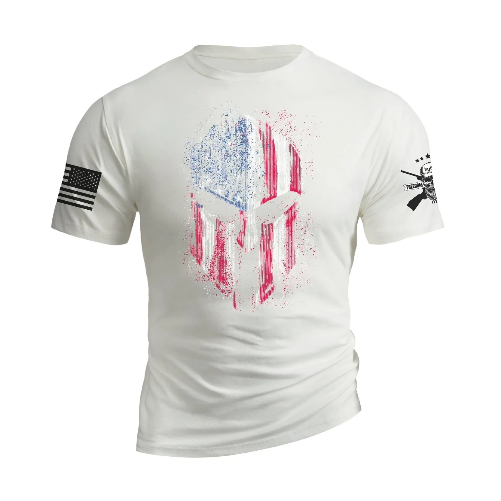 RETRO SPARTAN USA FLAG 100% COTTON GRAPHIC TEE