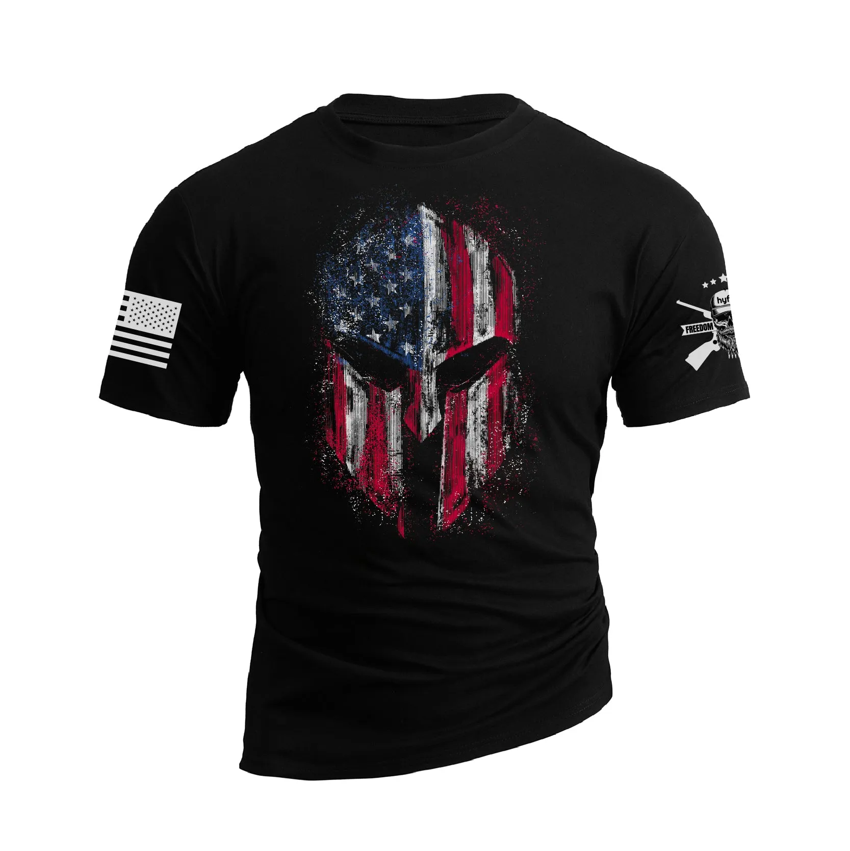 RETRO SPARTAN USA FLAG 100% COTTON GRAPHIC TEE