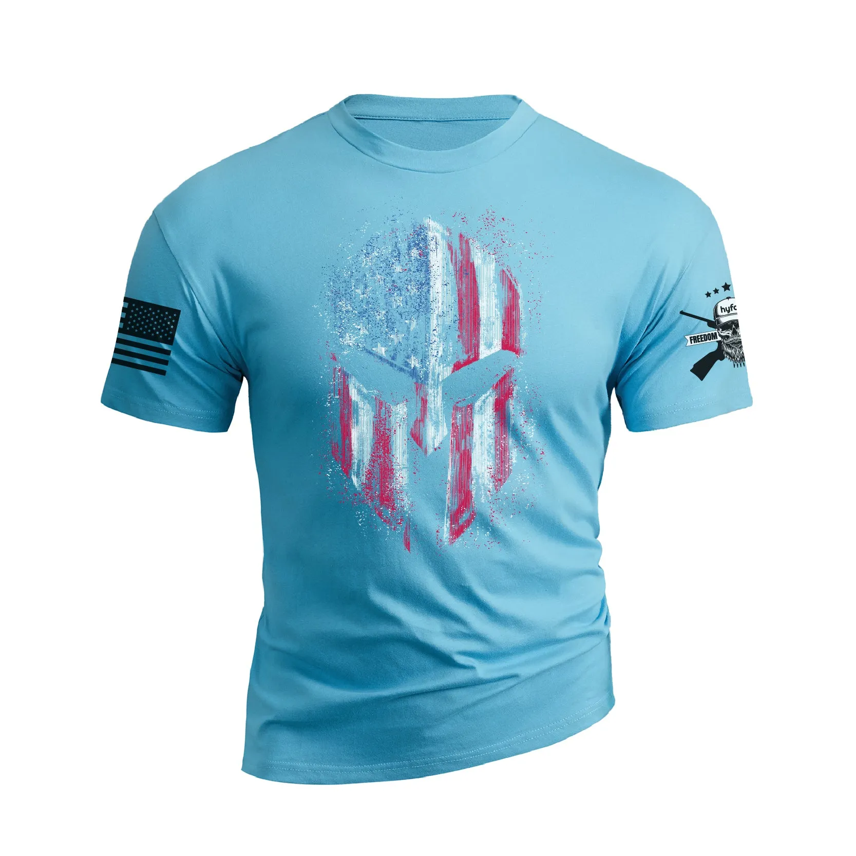 RETRO SPARTAN USA FLAG 100% COTTON GRAPHIC TEE