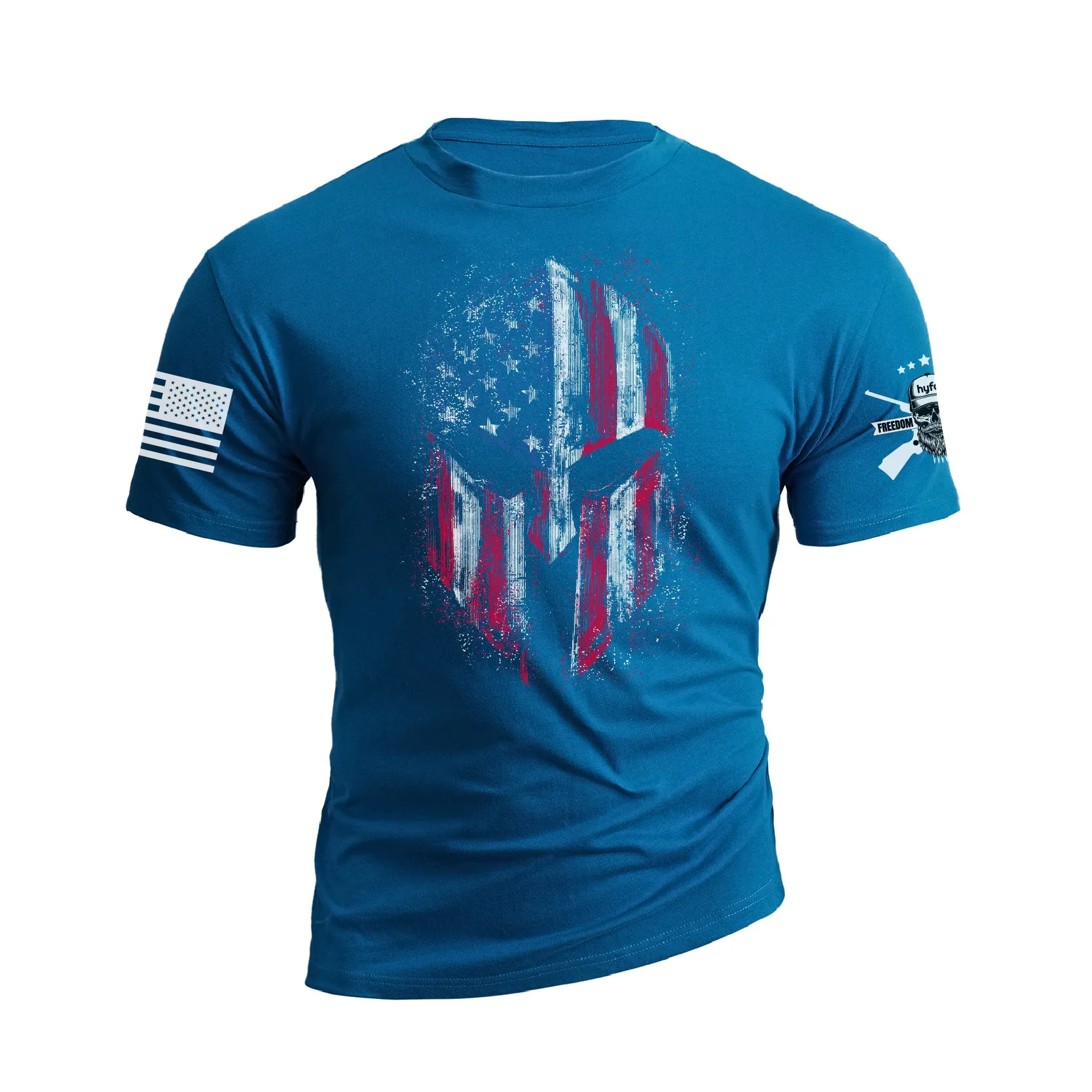 RETRO SPARTAN USA FLAG 100% COTTON GRAPHIC TEE