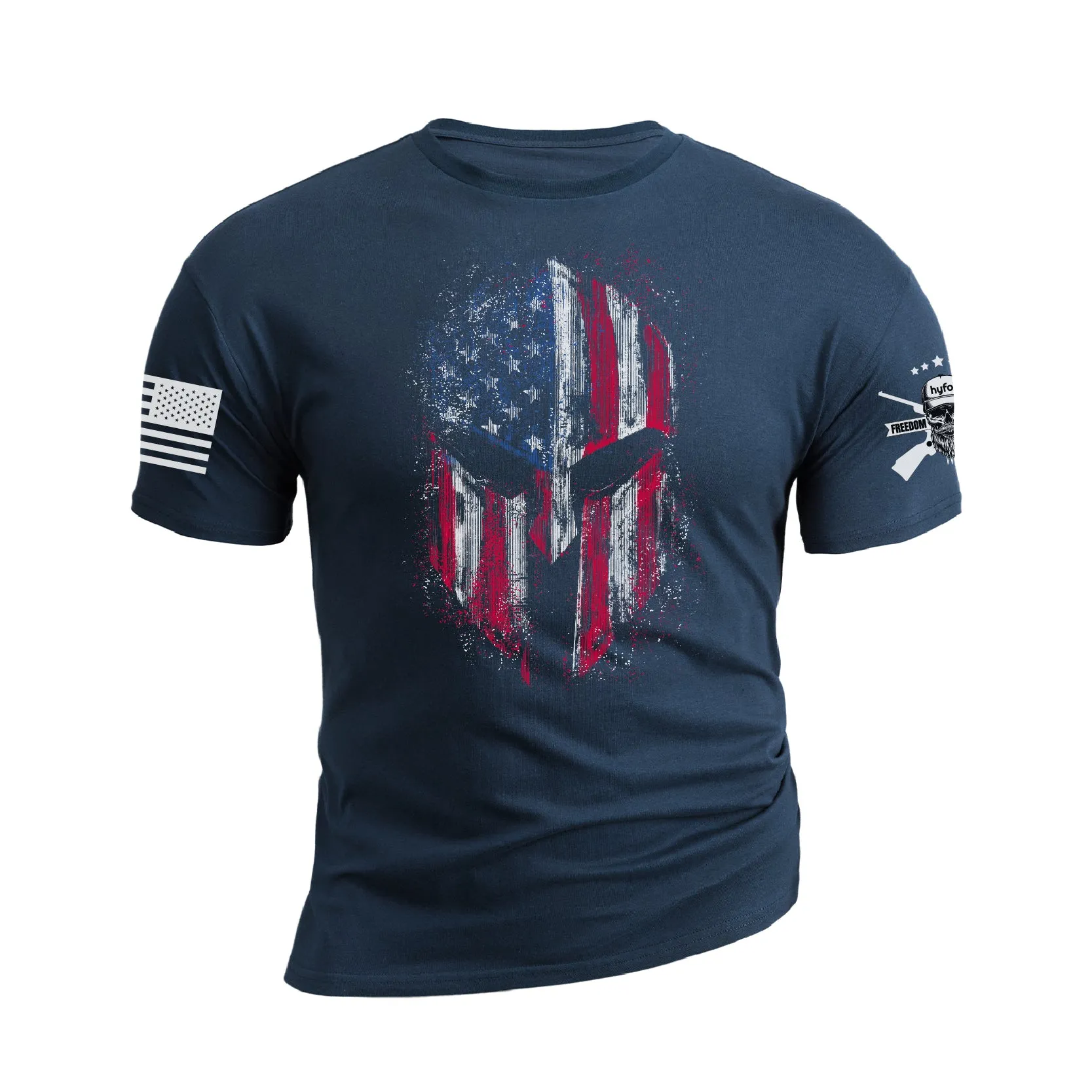 RETRO SPARTAN USA FLAG 100% COTTON GRAPHIC TEE