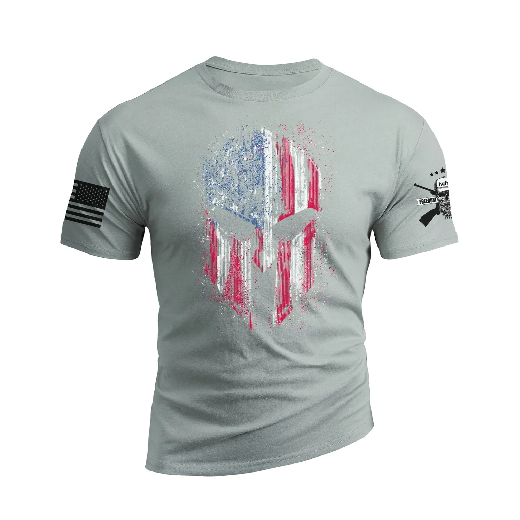 RETRO SPARTAN USA FLAG 100% COTTON GRAPHIC TEE