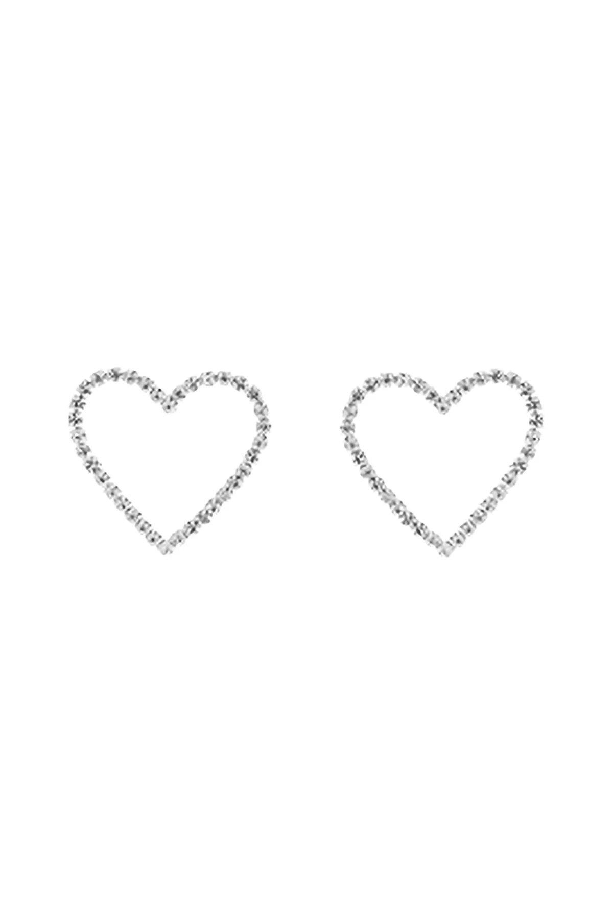RHINESTONE OPEN HEART POST EARRINGS