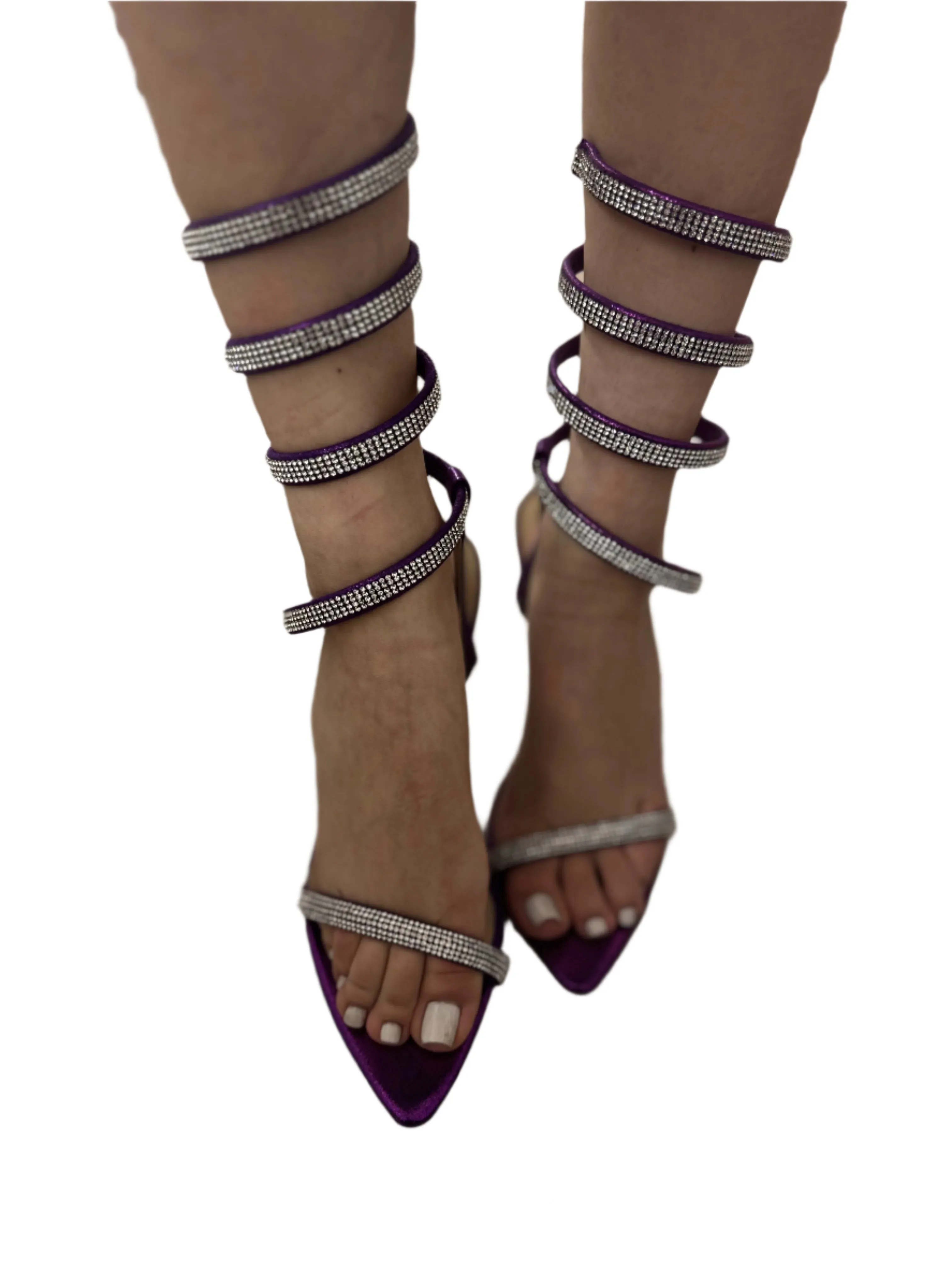 RHINESTONE SPIRAL STILETTO HEEL CARMY-67
