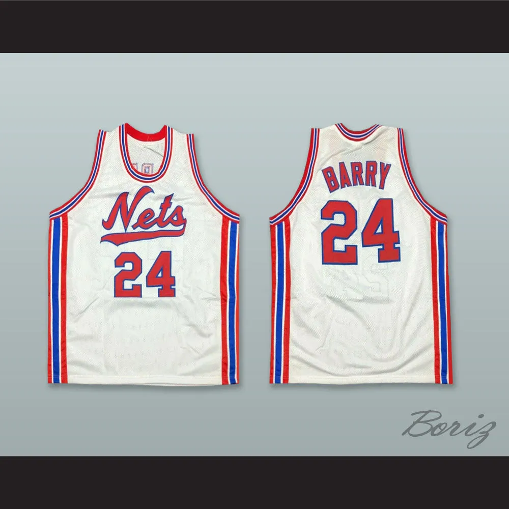 Rick Barry 24 New York Nets White Basketball Jersey
