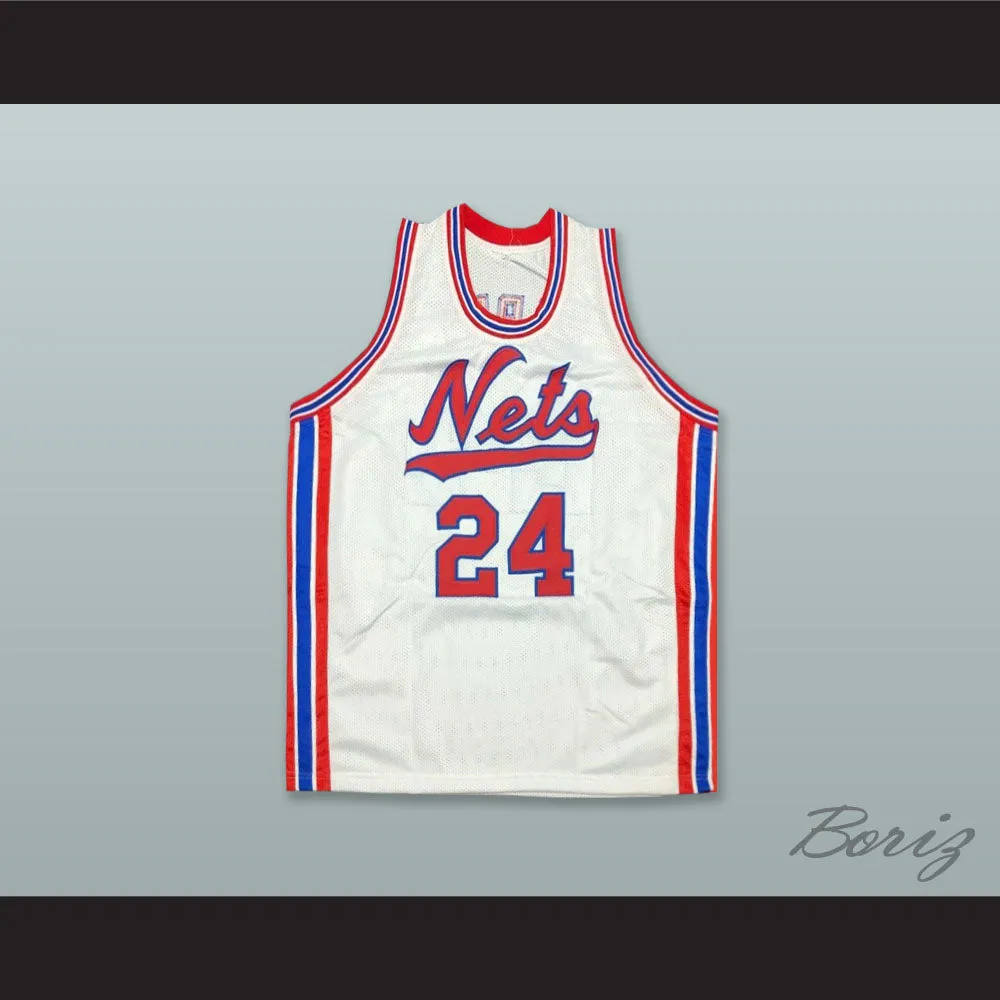 Rick Barry 24 New York Nets White Basketball Jersey