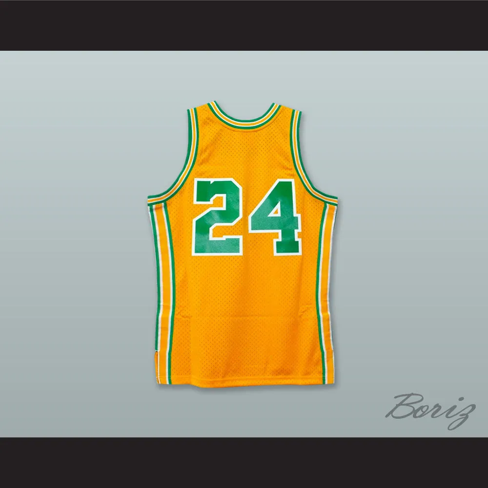 Rick Barry 24 Oakland Oaks Yellow Basketball Jersey
