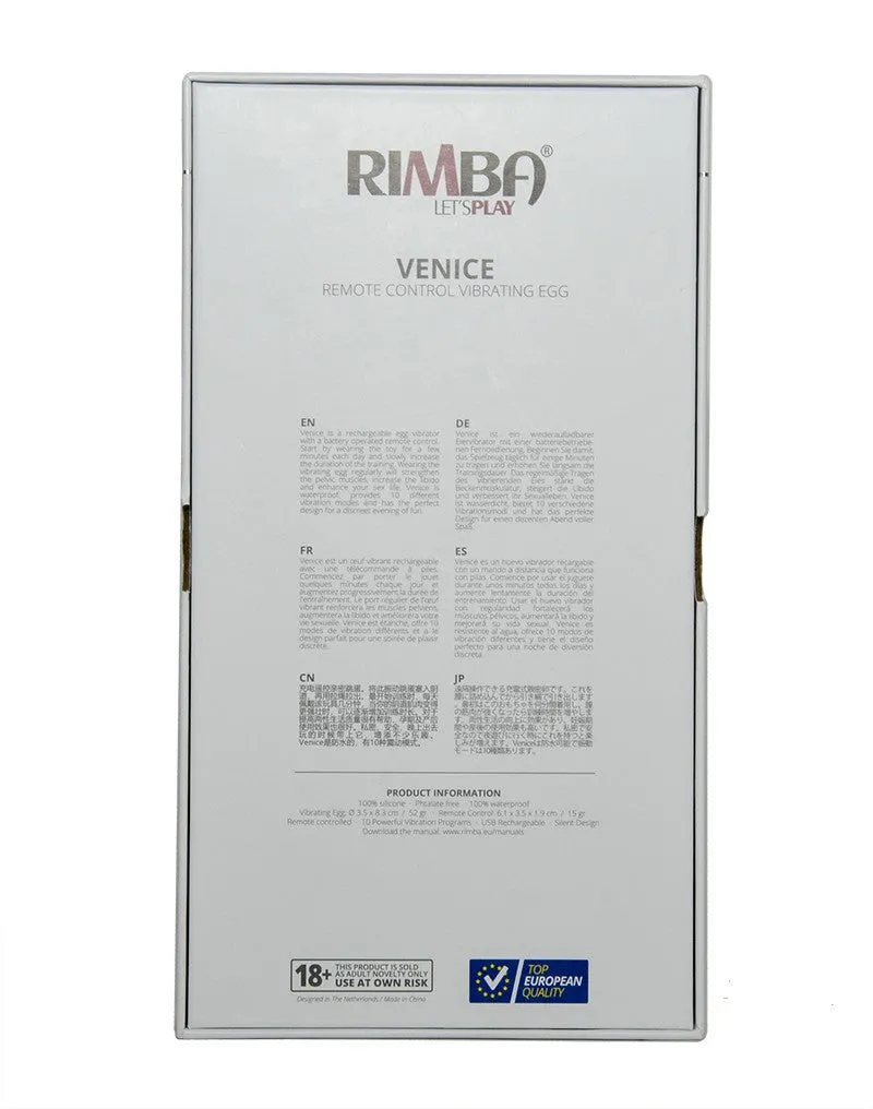 Rimba - Venice - Vibrerend Eitje Met Afstandsbediening - Zwart