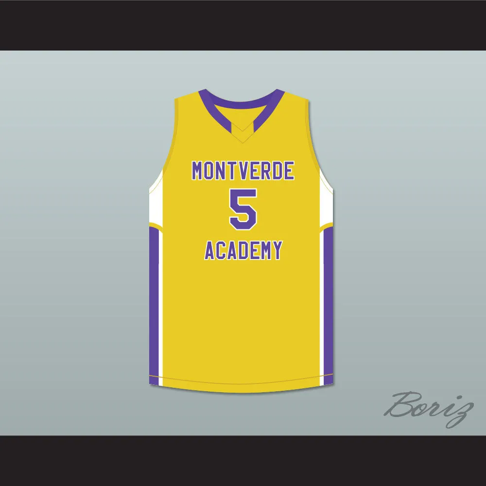 R.J. Barrett 5 Montverde Academy Eagles Yellow Basketball Jersey