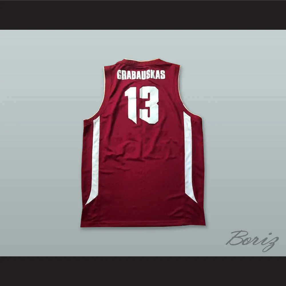 Robertas Grabauskas 13 BC Tallinna Kalev Estonia Maroon Basketball Jersey