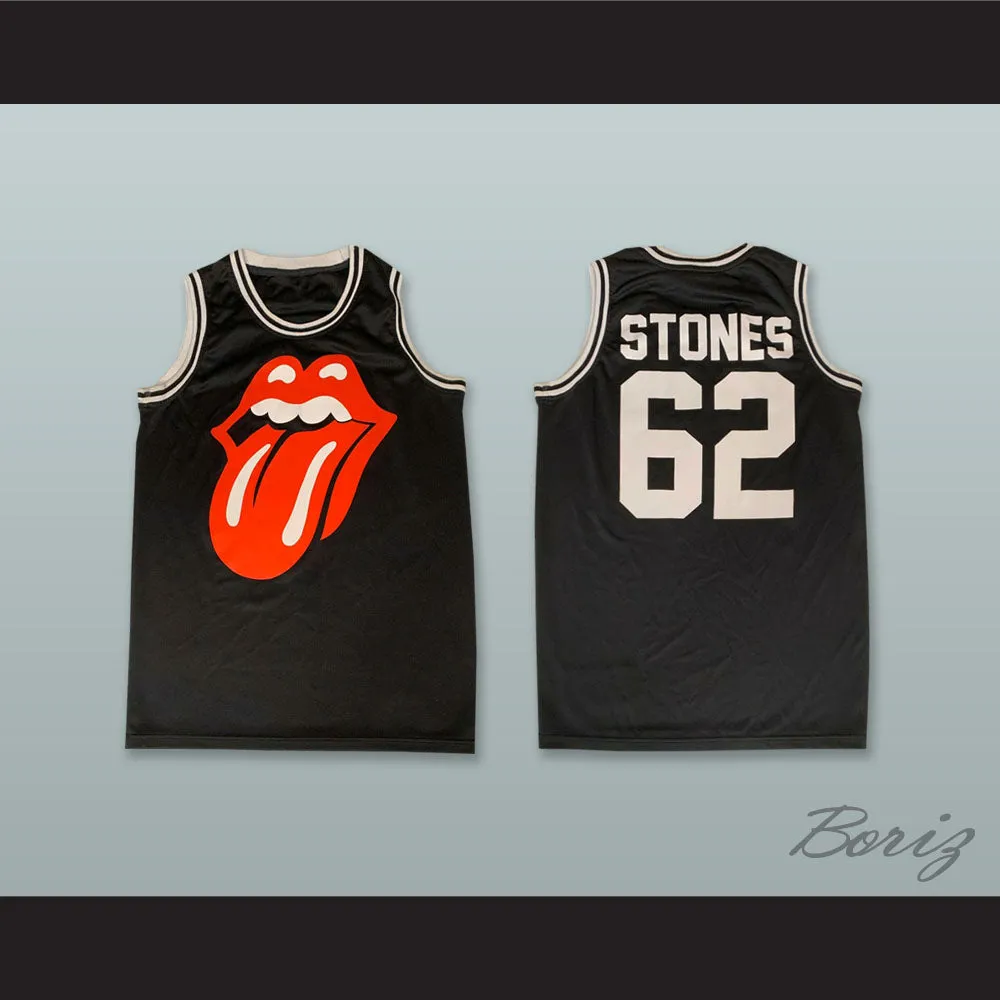 Rolling Stones 62 Black Basketball Jersey