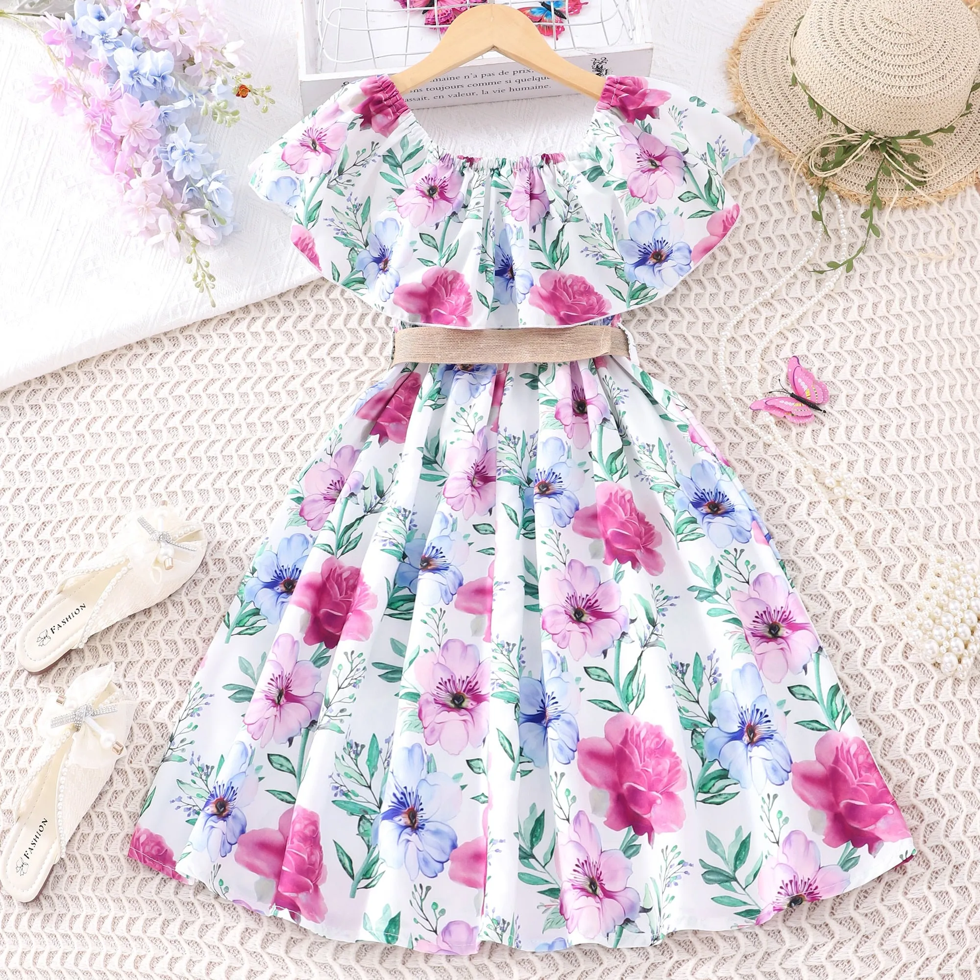 Rose Short Sleeves Dress