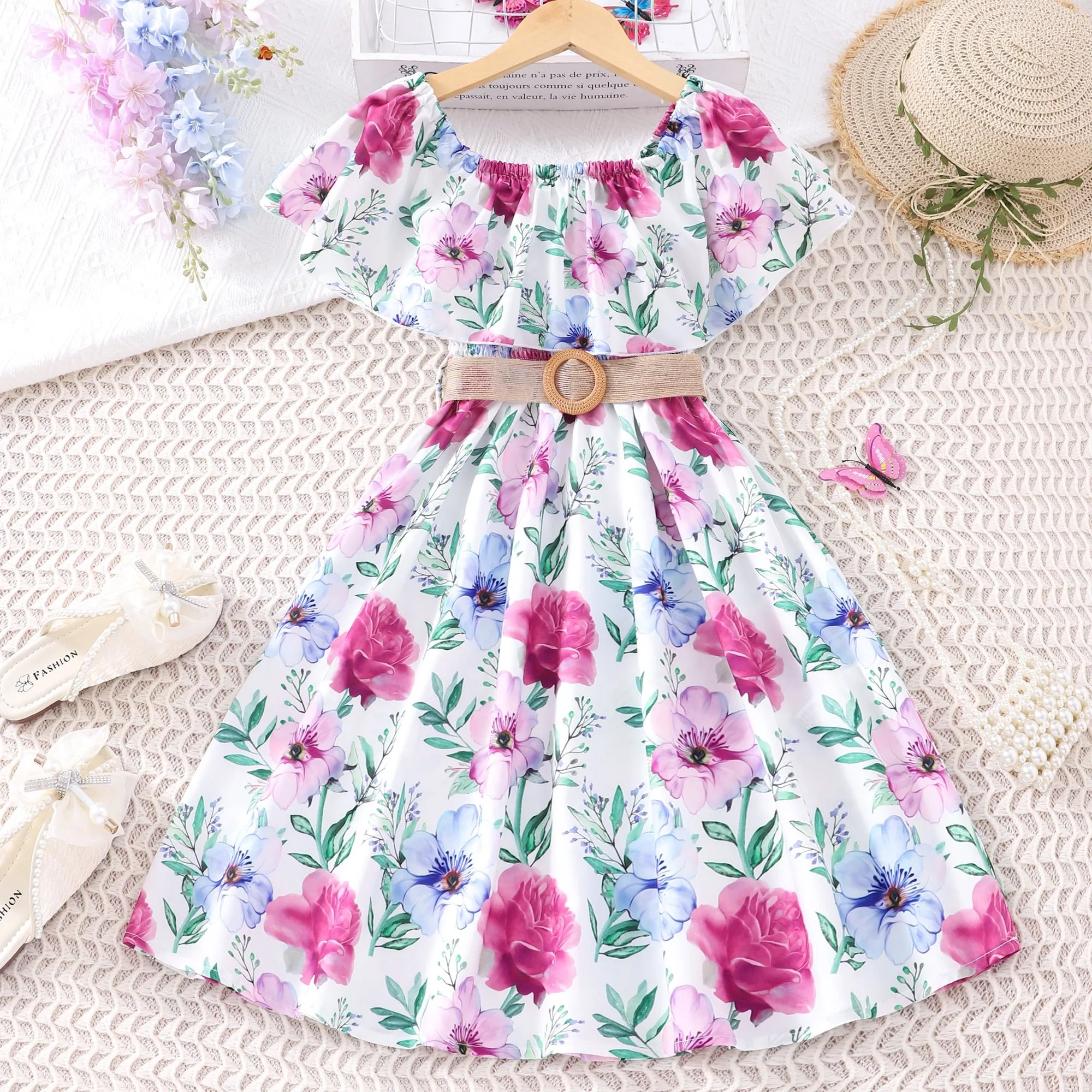 Rose Short Sleeves Dress