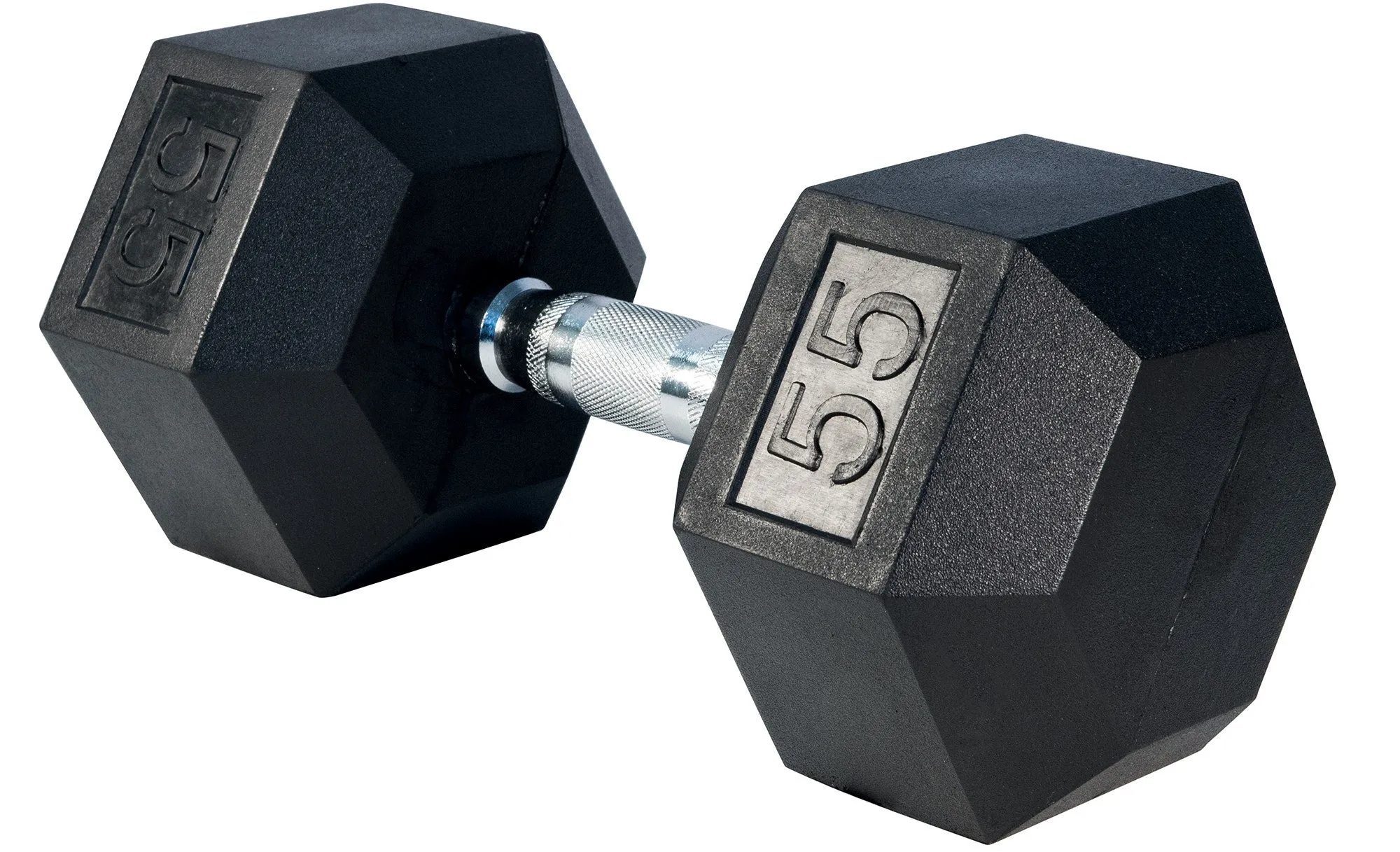 Rubber Hex Dumbbell- 55lbs