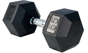 Rubber Hex Dumbbell- 55lbs