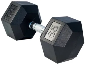 Rubber Hex Dumbbell- 65lbs