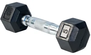 RUBBER HEX DUMBELL 5LBS