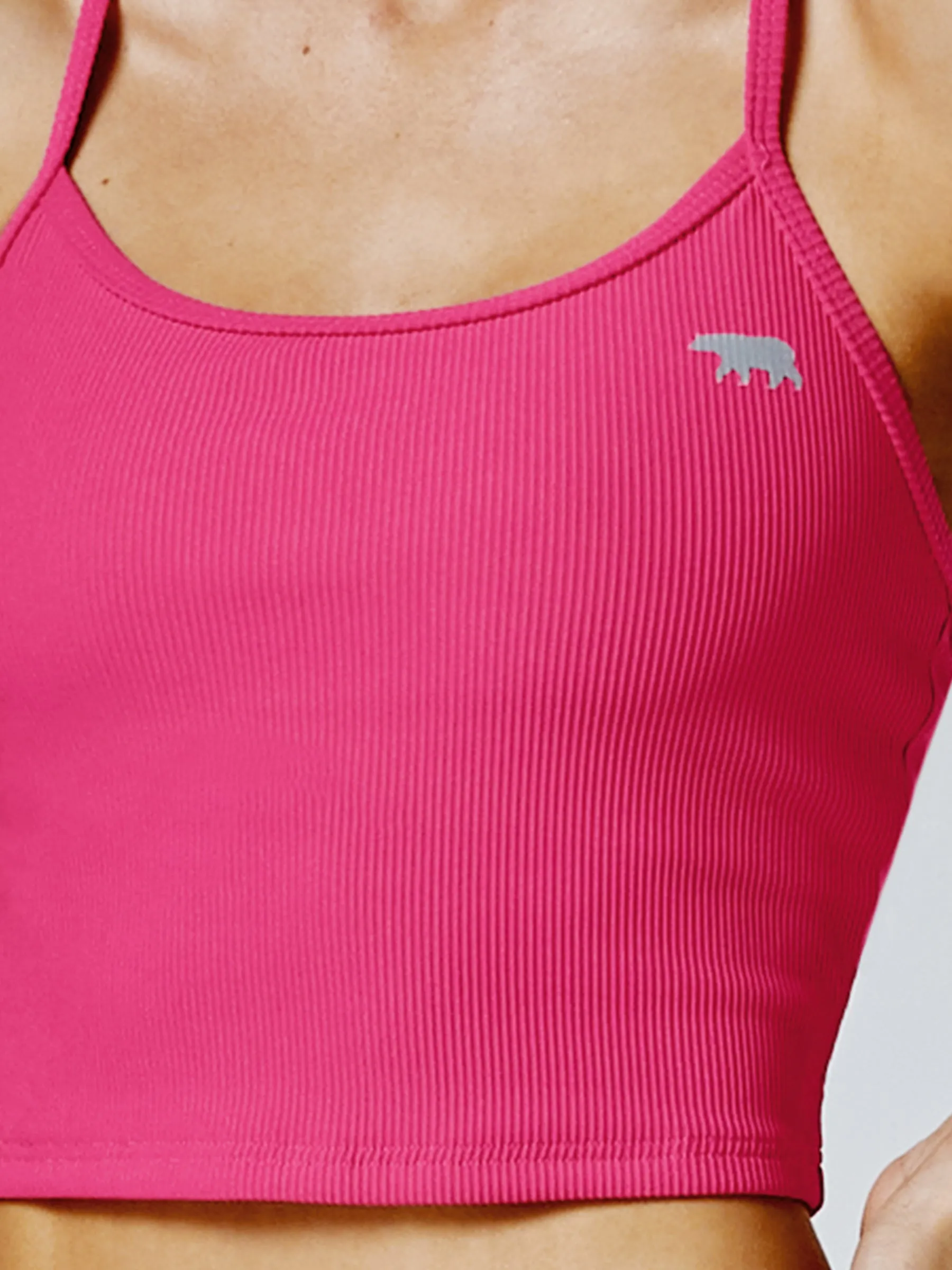 Running Bare SALE | Dharma Rib Sports Bra - Rosa