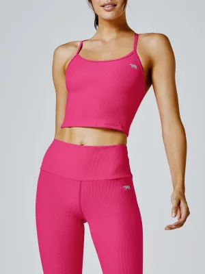 Running Bare SALE | Dharma Rib Sports Bra - Rosa