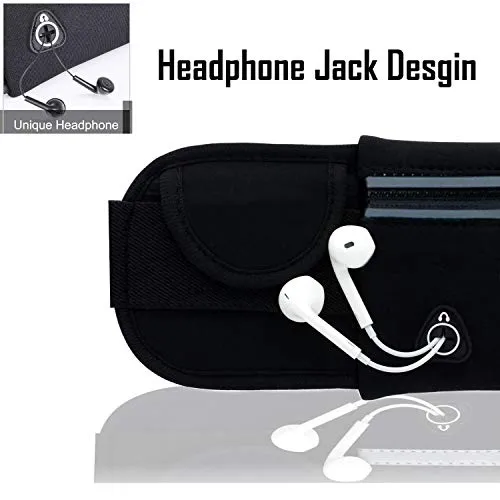 Running Belt Waist Pack with Adjustable Strap&Water Bottle Holder, Slim Fanny Packs for Women,Waterproof Fanny Pack for Men,iPhone Running Holder Cell Phone Belt Pouch Bag for iPhone X/Samsung/LG/Gym