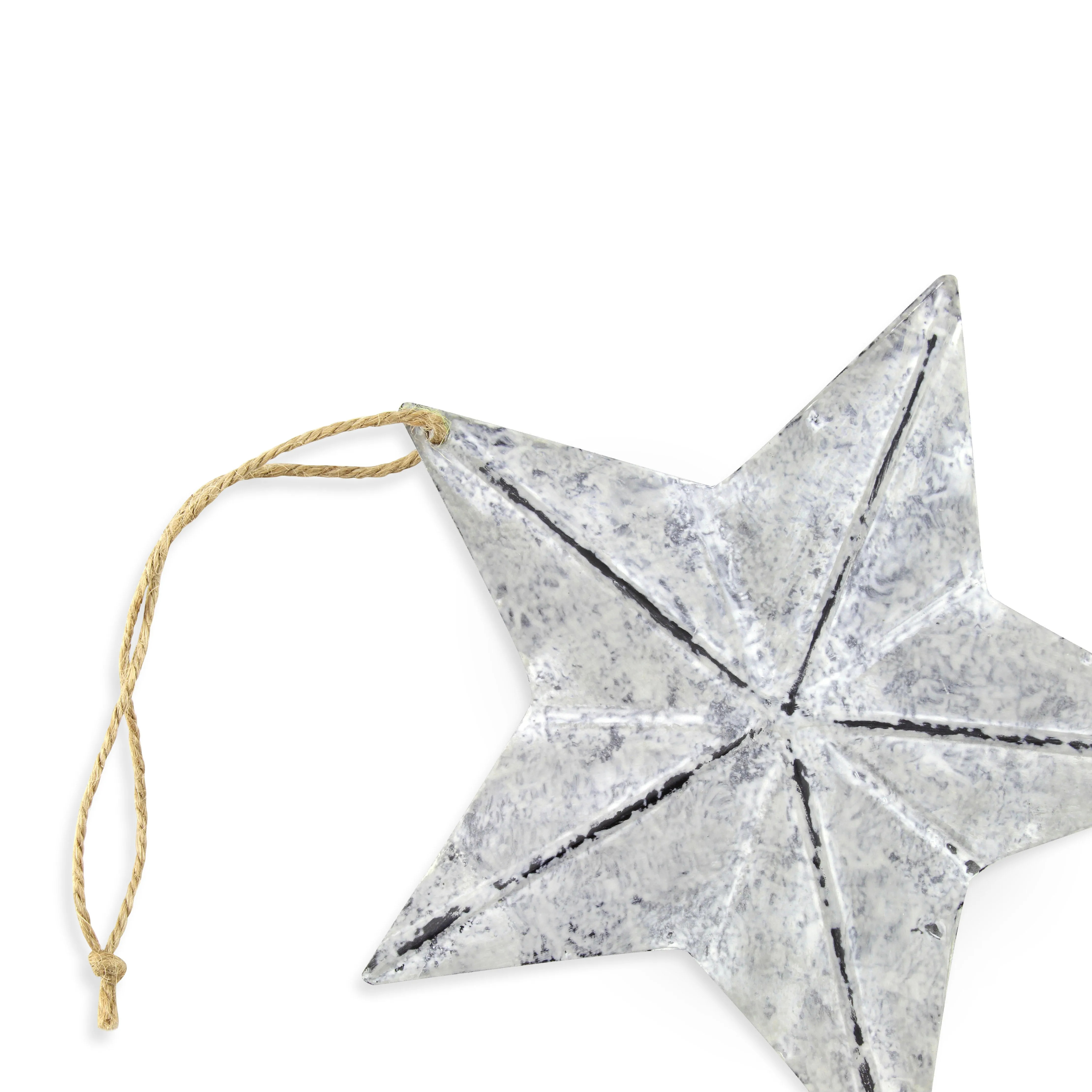 Rustic Galvanized Star Ornaments (3-Pack, 7.5 Inch)