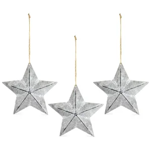 Rustic Galvanized Star Ornaments (7.5 Inch, Case of 8)