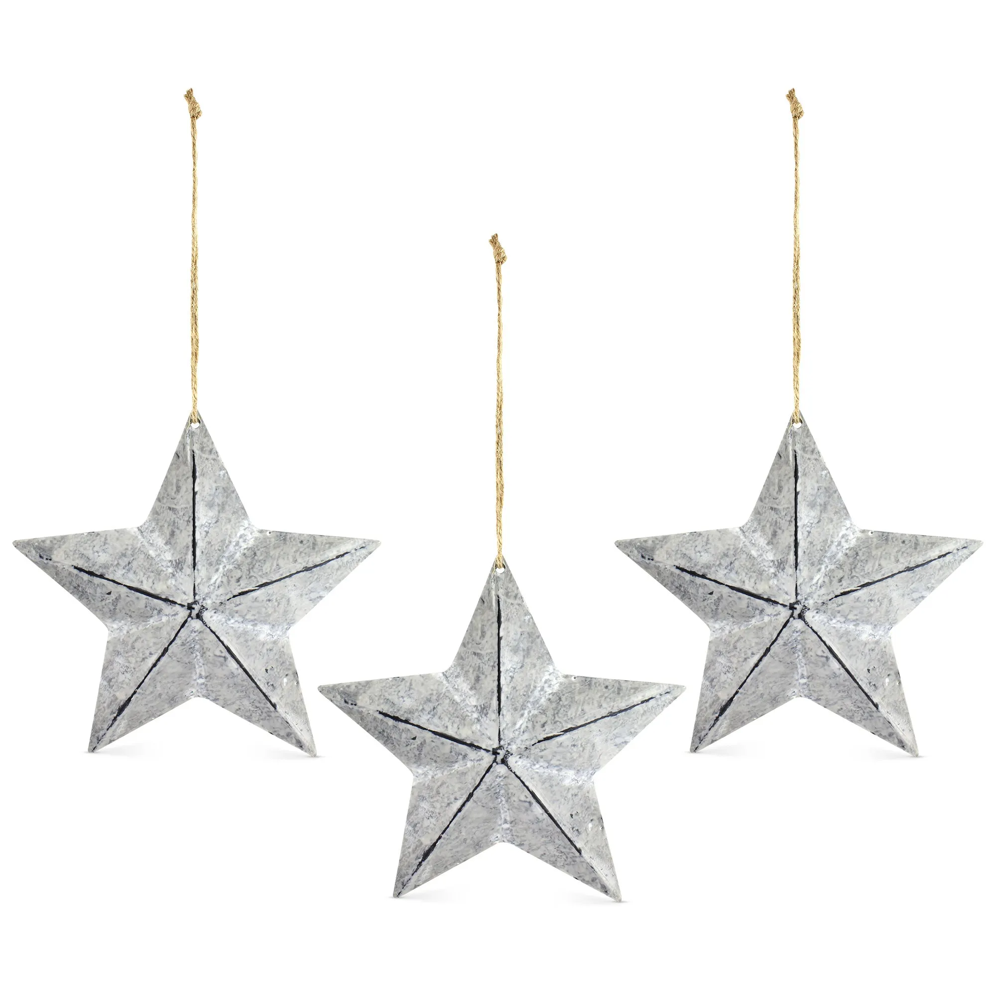 Rustic Galvanized Star Ornaments (7.5 Inch, Case of 8)