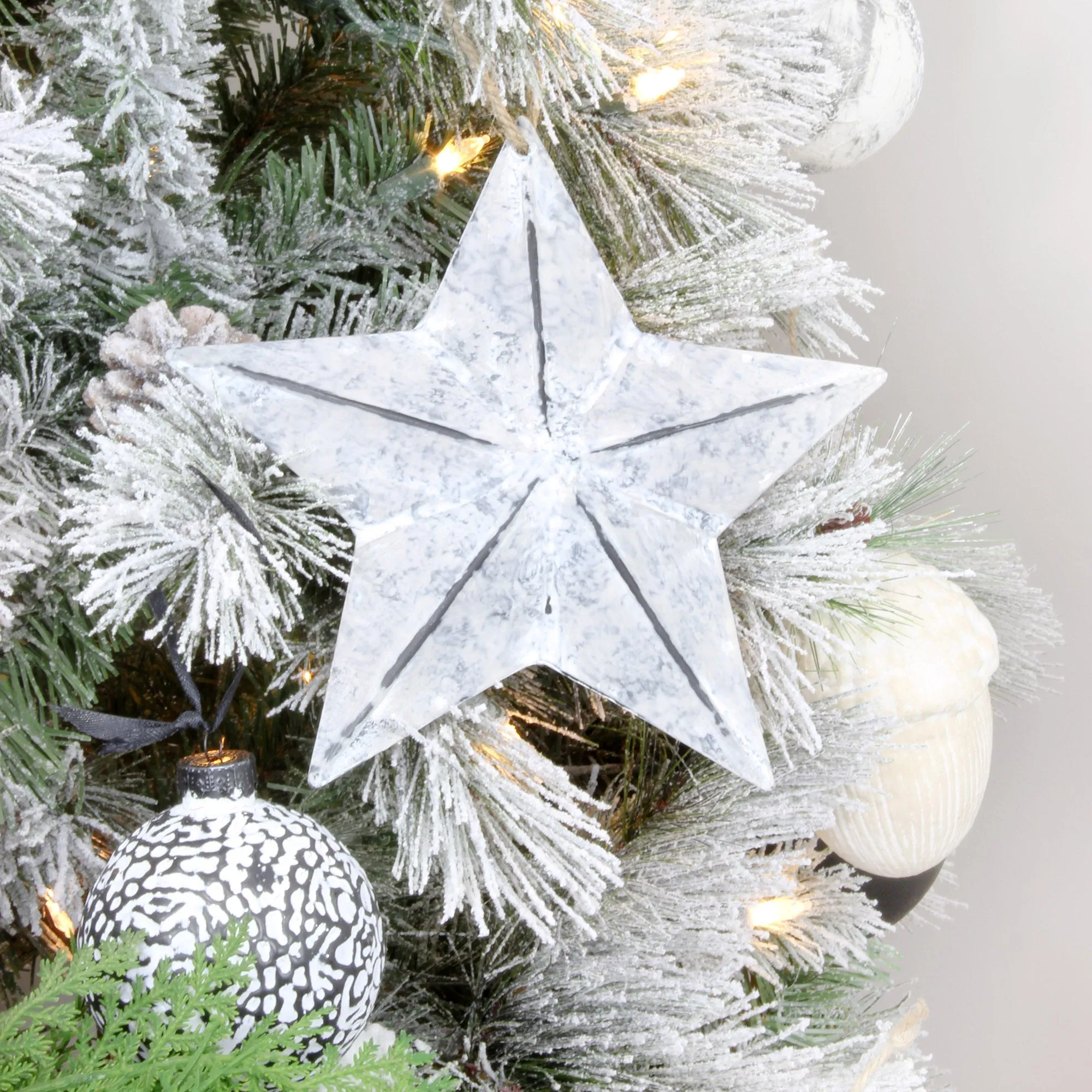 Rustic Galvanized Star Ornaments (7.5 Inch, Case of 8)