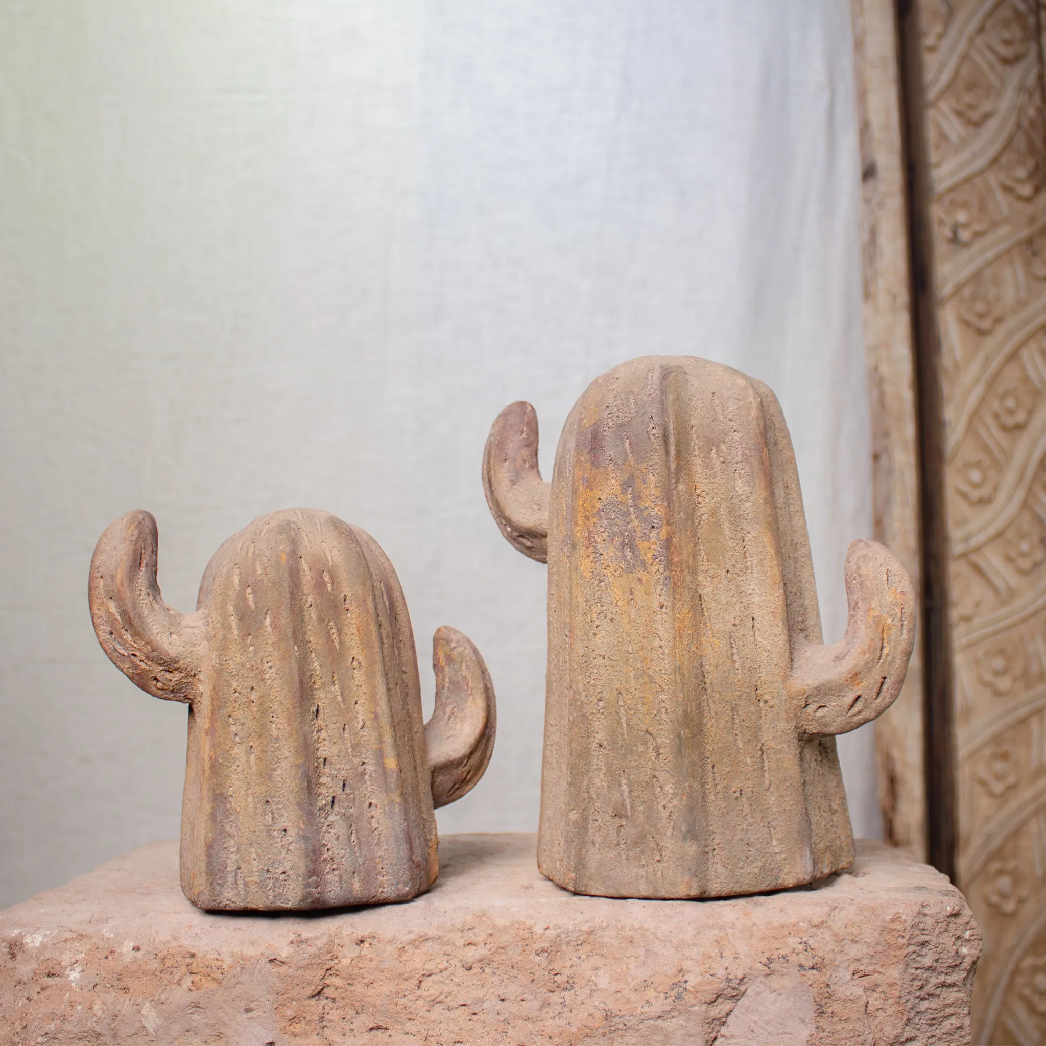 Saguaros, Vintage Terracotta Sculptures set.