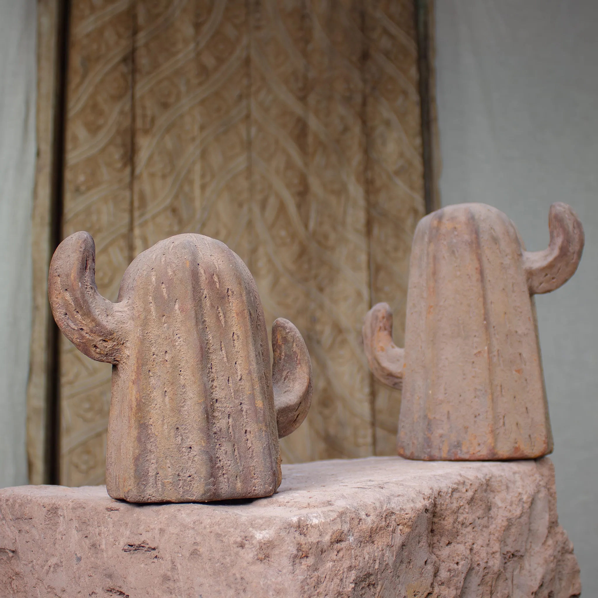Saguaros, Vintage Terracotta Sculptures set.