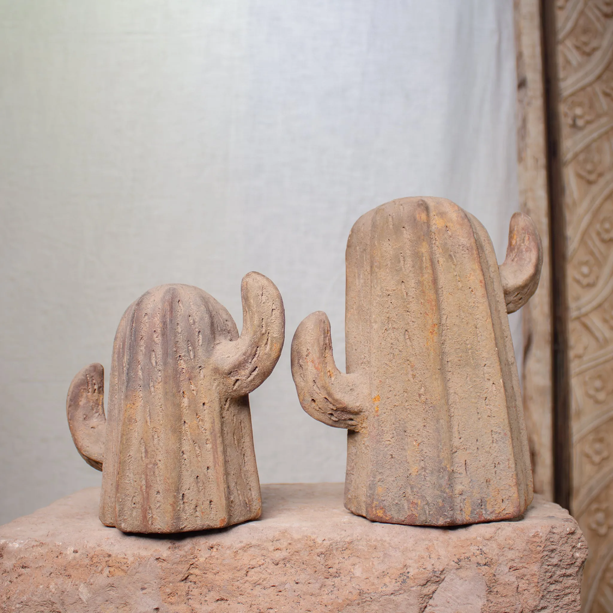 Saguaros, Vintage Terracotta Sculptures set.