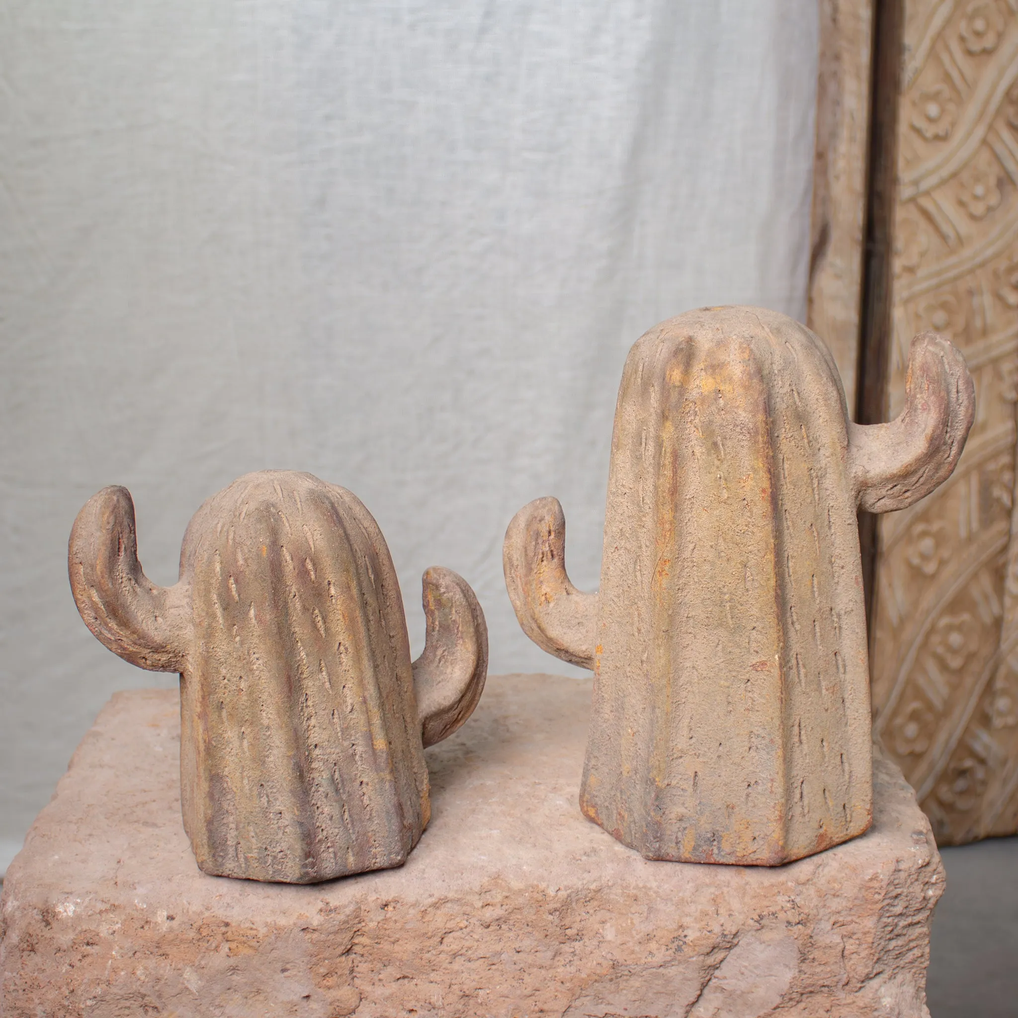 Saguaros, Vintage Terracotta Sculptures set.