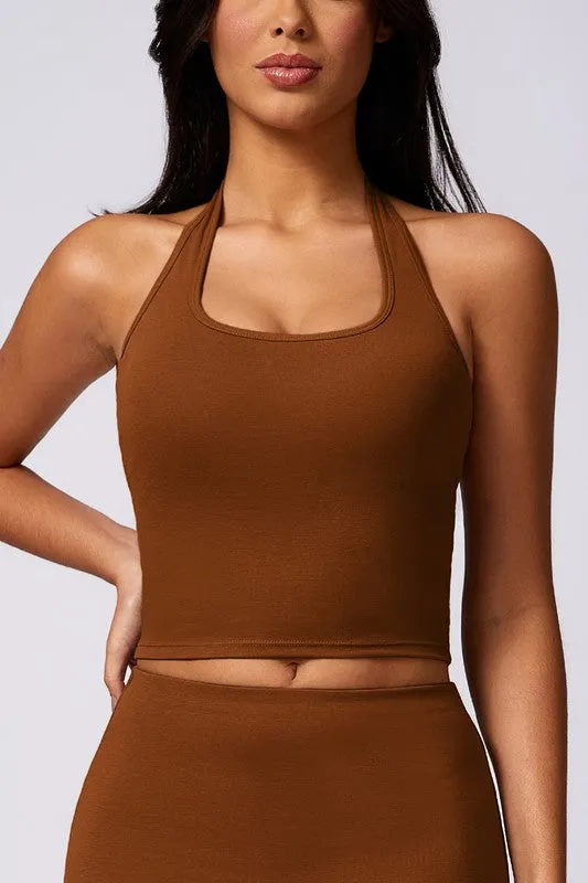 Samara halter neck sports bra