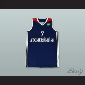 Samenas 7 Atomeromu SE Paks Hungary Navy Blue Basketball Jersey
