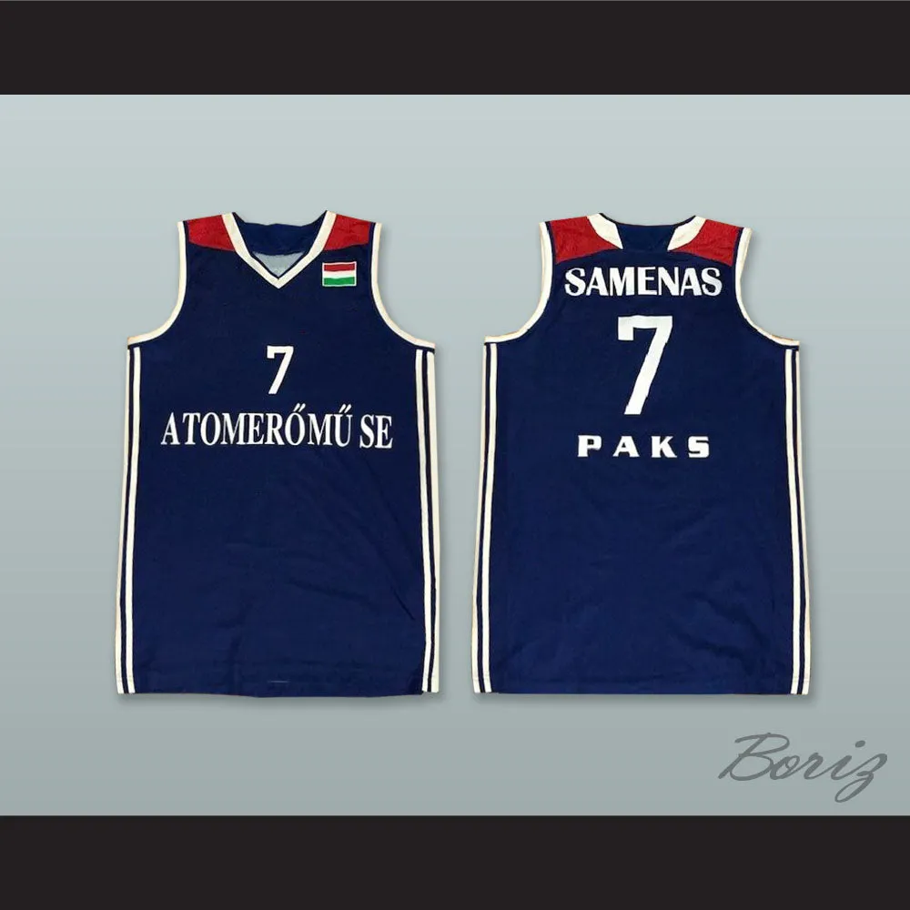 Samenas 7 Atomeromu SE Paks Hungary Navy Blue Basketball Jersey