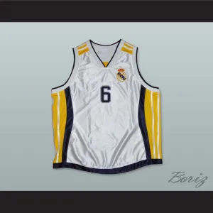 Sasha Djordjevic 6 Real Madrid Basketball Jersey