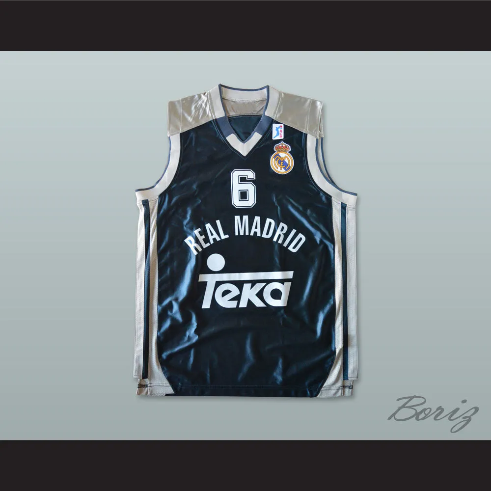 Sasha Djordjevic 6 Real Madrid Dark Blue Basketball Jersey
