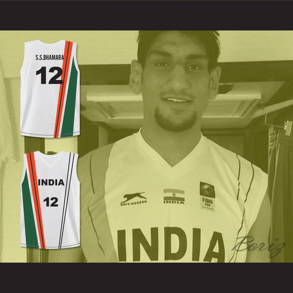 Satnam Singh Bhamara 12 India Basketball Jersey