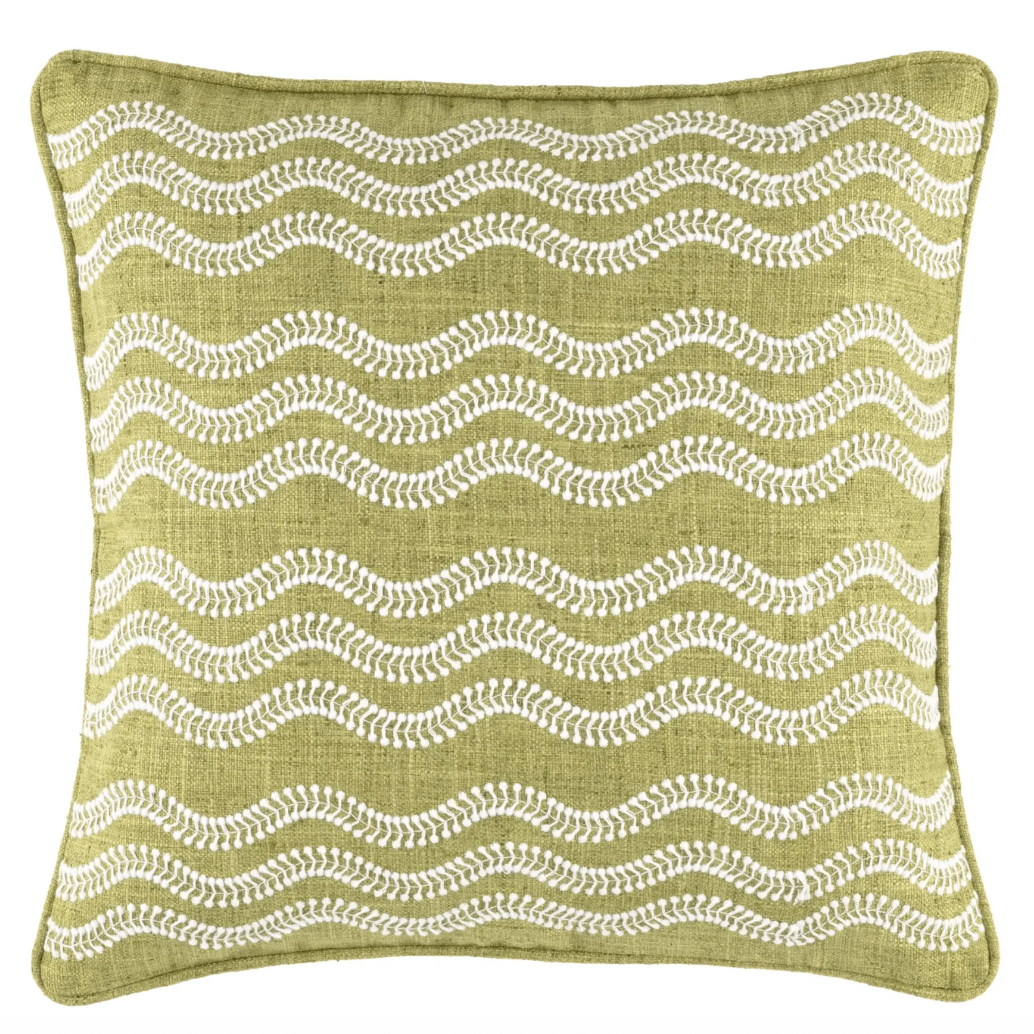 Scout Embroidered Green Indoor/Outdoor Decorative Pillow Cover
